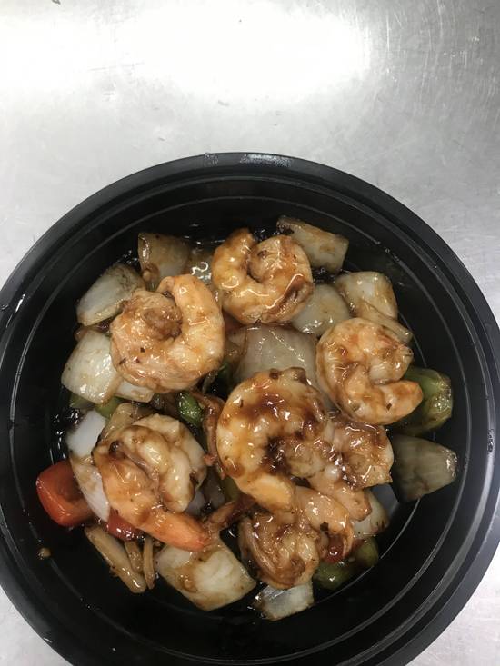 48G Shrimps with black bean sauce & green pepper 豉 椒 虾 仁